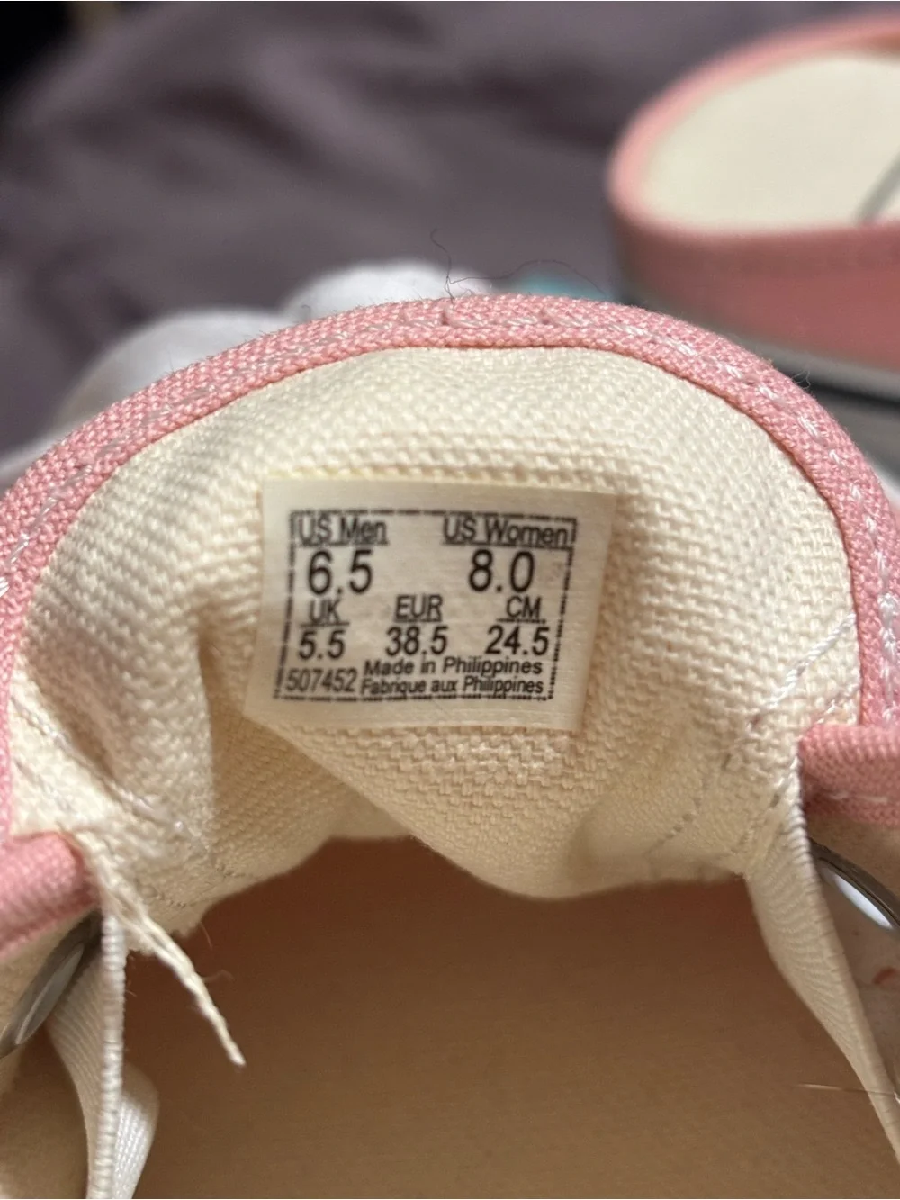 Vans Pink Canvas Mule Slip-On Sneakers with White Laces